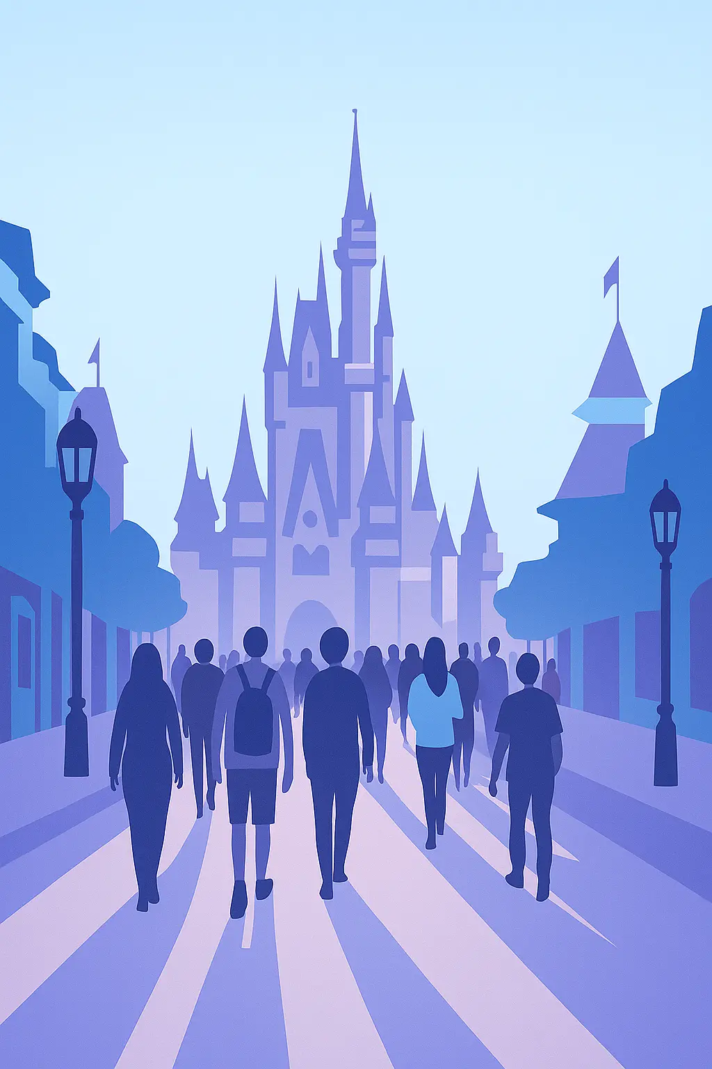 castle with visitors walking towards it